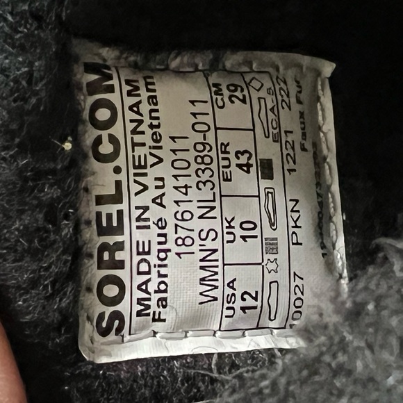 SOREL Womens Nakiska Black Snow Boots Size 12 Suede Shearling Sheepskin Bootie - Picture 5 of 7